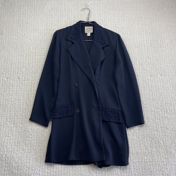 VTG 80' J.R. Petite by Joseph Ribkoff Dressy Blazer Double Breasted Blue Wom 4 - Picture 1 of 16